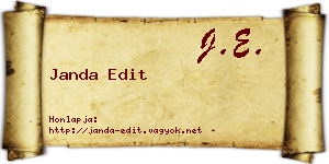Janda Edit névjegykártya